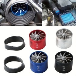 Auto Car Air Intake Turbine Refit Turbo Gas Fuel Oil Saver Fan Turbo Supercharger Turbine Fit For Air Intake Hose Diameter 65MM 2.56IN