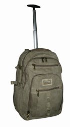 Canvas 17-INCH Laptop Business Backpack Trolley Coffee