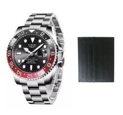 Quality Elegant Metal Sport Watch Red Black With Credit Card Holder