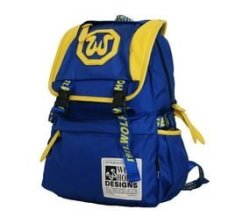 Fino K22 Unisex 22L Wolf Horse 15" Laptop Backpack school Backpack Bookbags College Bags - Blue & Yellow