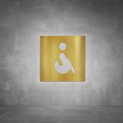 Wheelchair Sign D06 - Brushed Brass
