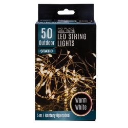 String Lights - Outdoor - Warm White - 5 M - 50 LED - 8 Pack