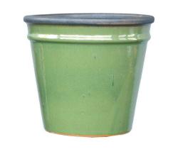 Glazed Pot Jc Cone 26CM Green