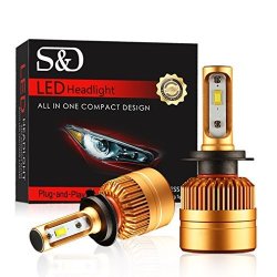 S&d LED Headlight Bulbs H7 LED Headlights Conversion Kits 50W 8000LM Lamp Fog Light Daytime Running Lights -new Version With Philips Chips Super Bright