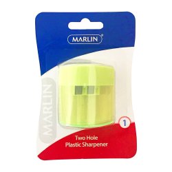 Marlin 2 Hole Plastic Sharpener + Container Pack Of 12