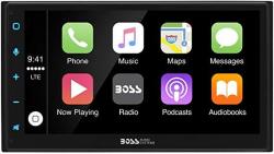 Boss Audio BVCP9675A Double Din Apple Carplay Android Auto Bluetooth 6.75" Capacitive Touchscreen Mech-less No Cd dvd Am fm Receiver MP3 USB