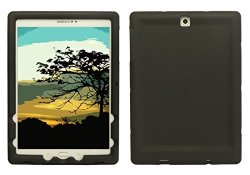 Bobj Rugged Case For Samsung Galaxy Tab S2 9.7 Bobjgear Custom Fit - Patented Venting - Sound Amplification - Bobjbounces Kid Friendly Bold Black