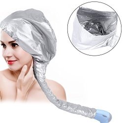Zjchao Hairdryer Hood Bonnet Hood Portable Soft Hair Dryer With Attachment Silver Color Heat Cap For Deep Conditioning Hair Dryer Accessories For Women Silver