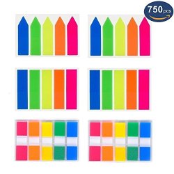 Lysas 4 Sets Neon Page Markers Colored Index Tabs, Fluorescent Sticky Note  for Page Marker, 560pcs 