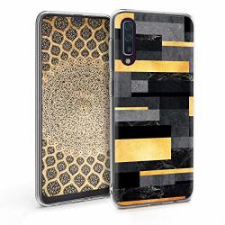 Kwmobile Case For Samsung Galaxy A50 - Tpu Silicone Crystal Clear Back Case Protective Cover Imd Design - Glory Stripes Gold dark Grey black