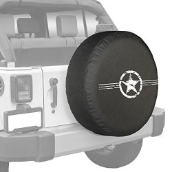 Boomerang Jeep Wrangler Jk - 35 Air Force Star - Spare Tire Cover - Black Denim Vinyl - Made In The Usa