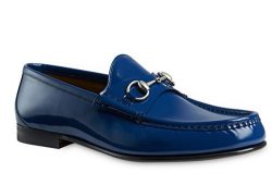 Gucci Men's 1953 Brushed Leather Horsebit Loafer Royal Blue 387598 Us 10 uk 9.5