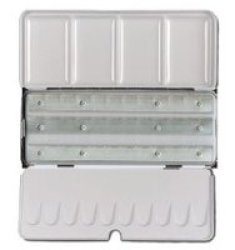 Jackson& 39 S - Empty Metal Watercolour Box - Holds 36 Half Pans Or 18 Full Pans - With Fold-out Palette
