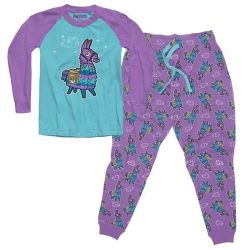Fortnite- Loot Llama-teen Pyjamas- Aqua purple 9-10