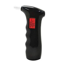 Longstone Breathalyzer High-precision Digital Breath Alcohol Tester With Semi-conductor Sensor Clear Lcd Display 5 Mouthpieces Black