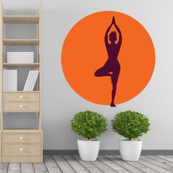 Yoga Surya Namaskar Living Room Vinyl Wall Decal Stickers Easy Peel & Stick WM-WSTK231A