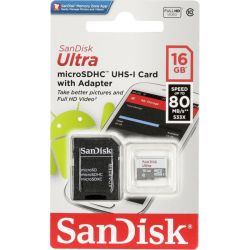 SanDisk Micro Sd Card Class 10 16GB With Adapter