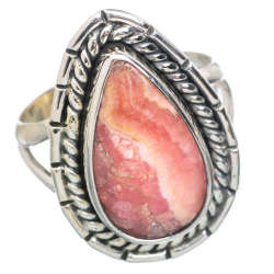 Rhodochrosite 925 Sterling Silver Ring Size O