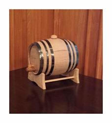 3 Liter Oak Barrel With Black Hoops For Whiskey Or Spirits Quick