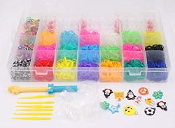Goldenvalueable 2200 Colorful Rubber Loom Bands Refill Pack Kids Bracelet Diy With S-clips Hooks And Charms