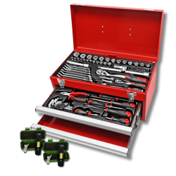 82 Piece 1 4 & 1 2 DR.2-DRAWER Chest Tool Set With Torch Combo