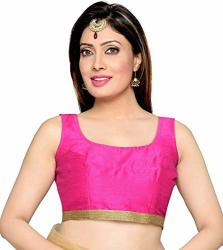 Hiral Designer Mall Choli Top & Saree Blouse Indian Silk & All Sari Color Matching Blouse For Women Choli 34 Pink 2