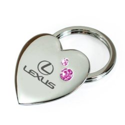 Lexus Heart Shape Pink Crystals Key Chain