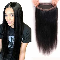8A Grade 360 Lace Frontal Brazilian Straight Pre Plucked 360 Frontal Closure With Baby Hair 100% Unprocessed Remy Human Hair Frontal Nature Color 16INCH 360 Frontal