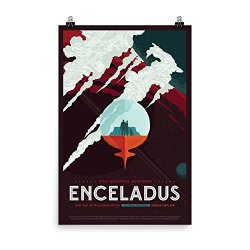 Enceladus Mock Travel Poster - Visit The Solar Systems Most Exciting Geysers - Vintage Nasa Jpl Space Tourism Posters - 12X18 Or 24X36