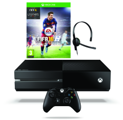 Microsoft Xbox One 500GB Game Console with Fifa 16, 1-Month EA Access & Headphones