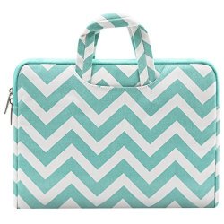 Mosiso Chevron Style Canvas Fabric Laptop Briefcase Handbag Carrying Case Cover For 15-15.6 Inch Macbook Pro Notebook Computer Hot Blue