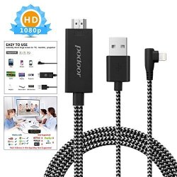 PODOOR Lightning To HDMI Adapter Cable HDMI To Lightning Adapter Cable 1080P HD To HDMI Digital Av Adapter Tv For Iphone Ipad Ipod Plug And