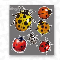 Lively Multi-color Ladybugs Lifelike Car Stickersa 