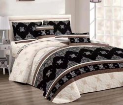 5 Piece Quilt Set Flowered Butterfly Bedspread Set