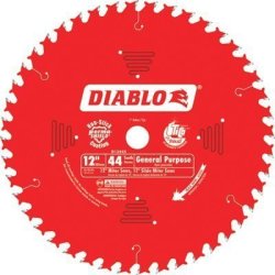 Freud D1244X Diablo 12-INCH 44 Tooth Atb General Purpose Miter Saw Blade With 1-INCH Arbor