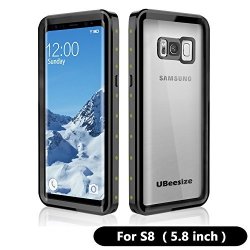 Samsung Galaxy S8 Waterproof Case Ubeesize Transparent-back Shockproof Protective Case With Dirtproof Snowproof Full Body Cover For Galaxy S8 5.8 Inches