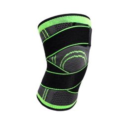 3D Weaving Knee Brace Breathable Sleeve Support Size: XL - Green
