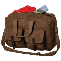 Out Of Africa Canvas Duffel Bag With Dual Front Pockets