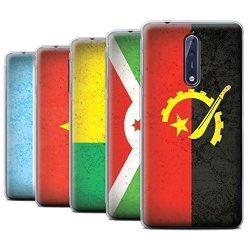 STUFF4 Gel Tpu Phone Case Cover For Nokia 8 Pack 21PCS African Flag Collection