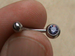 Surgical Steel Belly Ring . Purple Stone
