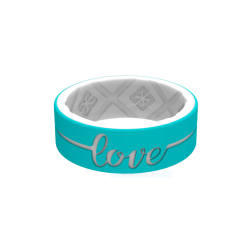 Eternal Love Silicone Rings - Turquoise white 12