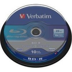 Verbatim Hard Coat 6X Bd-r Sl 25GB 10 Pack On Spindle