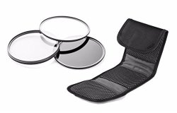 Canon Eos 20D High Grade Multi-coated Multi-threaded 3 Piece Lens Filter Kit 55MM Made By Optics + Nwv Direct Microfiber Cleaning Cloth.