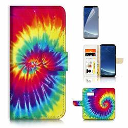 For Samsung S8+ Galaxy S8 Plus Designed Flip Wallet Phone Case Cover A21637 Tie Dye
