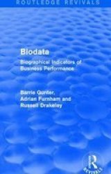 Biodata - Biographical Indicators Of Business Performance Paperback