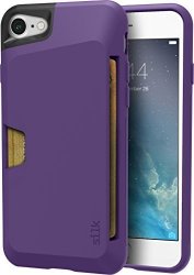 Silk Iphone 7 8 Wallet Case - Vault Protective Credit Card Grip Cover - "wallet Slayer VOL.1" - Purple Orchid