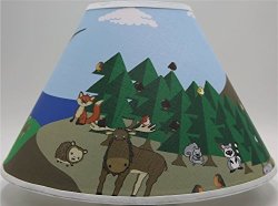 Woodland Forest Animal Lamp Shade Forest Animal Children's Nursery Decor With Owls Birds Fox Bear Squirrel Deer Hedge Hog Moose Bunny Rabbit And A Raccoons