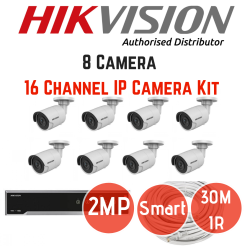 Hikvision 2MP Ip 16 Ch 8 Cam Kit