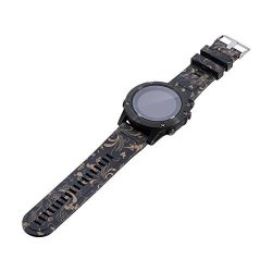 Gbsell Print Replacement Silicagel Soft Band Sport Strap For Garmin Fenix 5X E