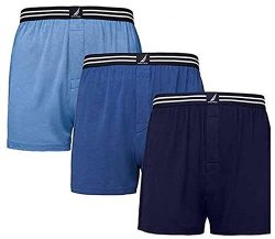 Nautica Men's Boxer Modal Cotton Fit Boxer With Functional Fly Tagless 3 Pack Large Navy- Sky Blue- Dark Blue